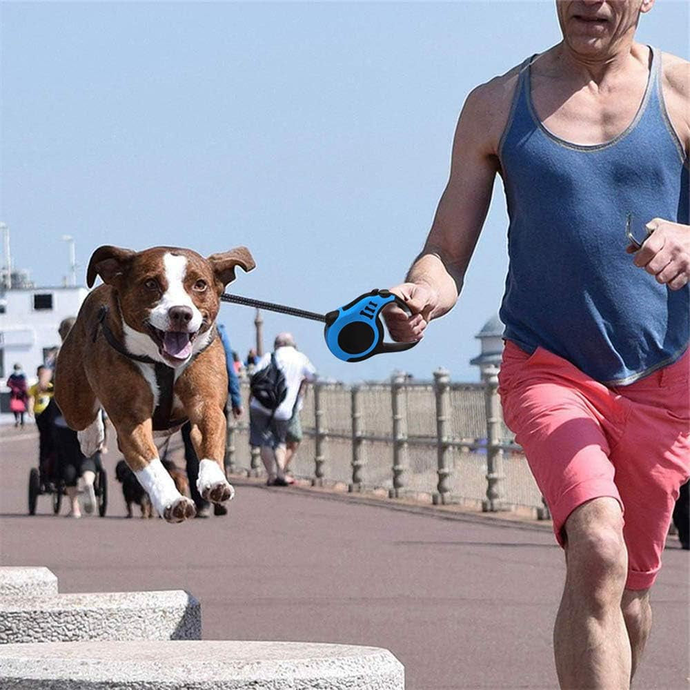 Retractable Dog Leash for Medium - Small Dogs and Cats 16.5FT Tangle Free, Heavy Duty Walking Leash with anti Slip Handle, Pause and Lock Strong Nylon Tape, Store Dog Leash Retractable